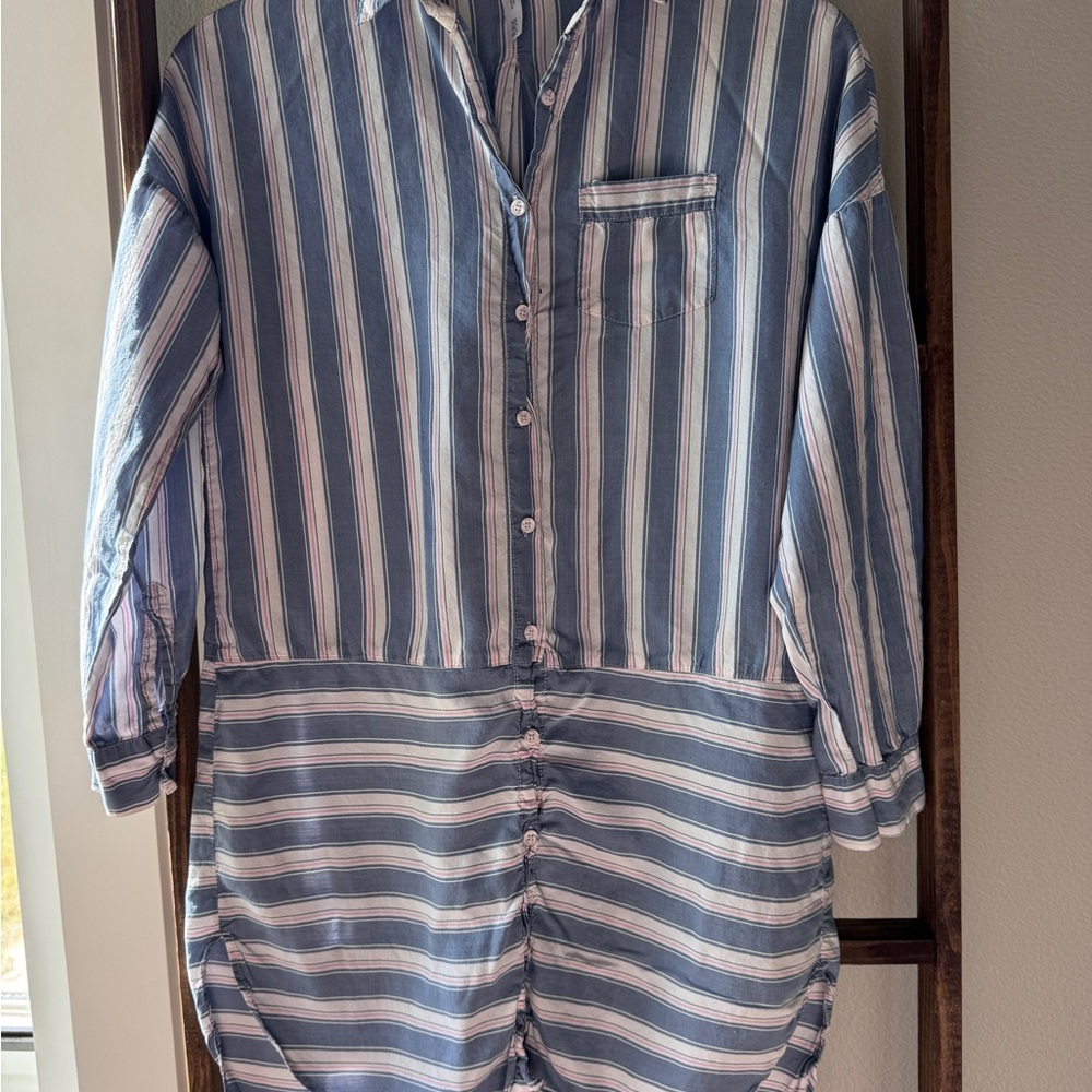 Gilligan & Omalley  Blue, White & Pink Striped Shirt